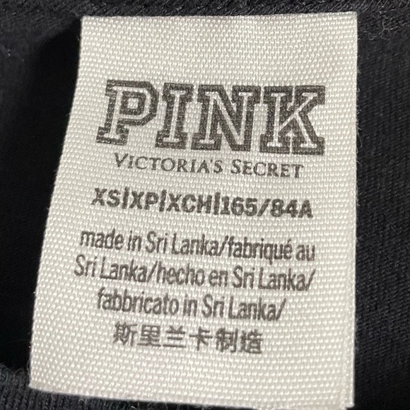 PINK Victorias Secret Long Sleeve Crop Top With Skeleton Print. Pre-Owned. - Picture 4 of 5